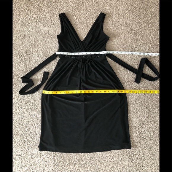 Windsor Beaded Waist Party Cocktails Dress 1/2 Black Tie Embellished Stretchy - Picture 6 of 15